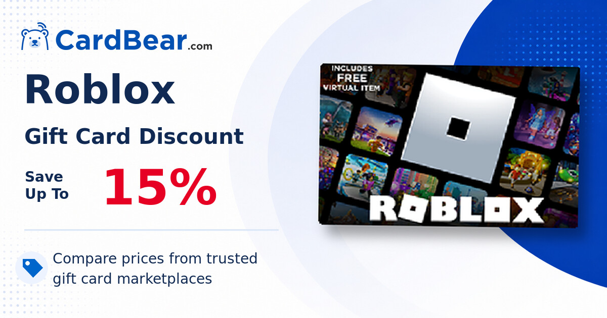Roblox Gift Card Discount: Save 15% Today | CardBear