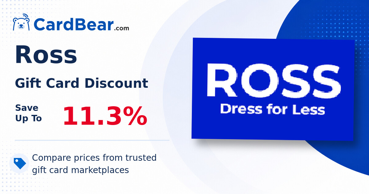 ross dress for less gift card (@RossDressforLess) Facebook Ross Gift Card Discount: Save