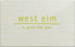 West Elm gift card